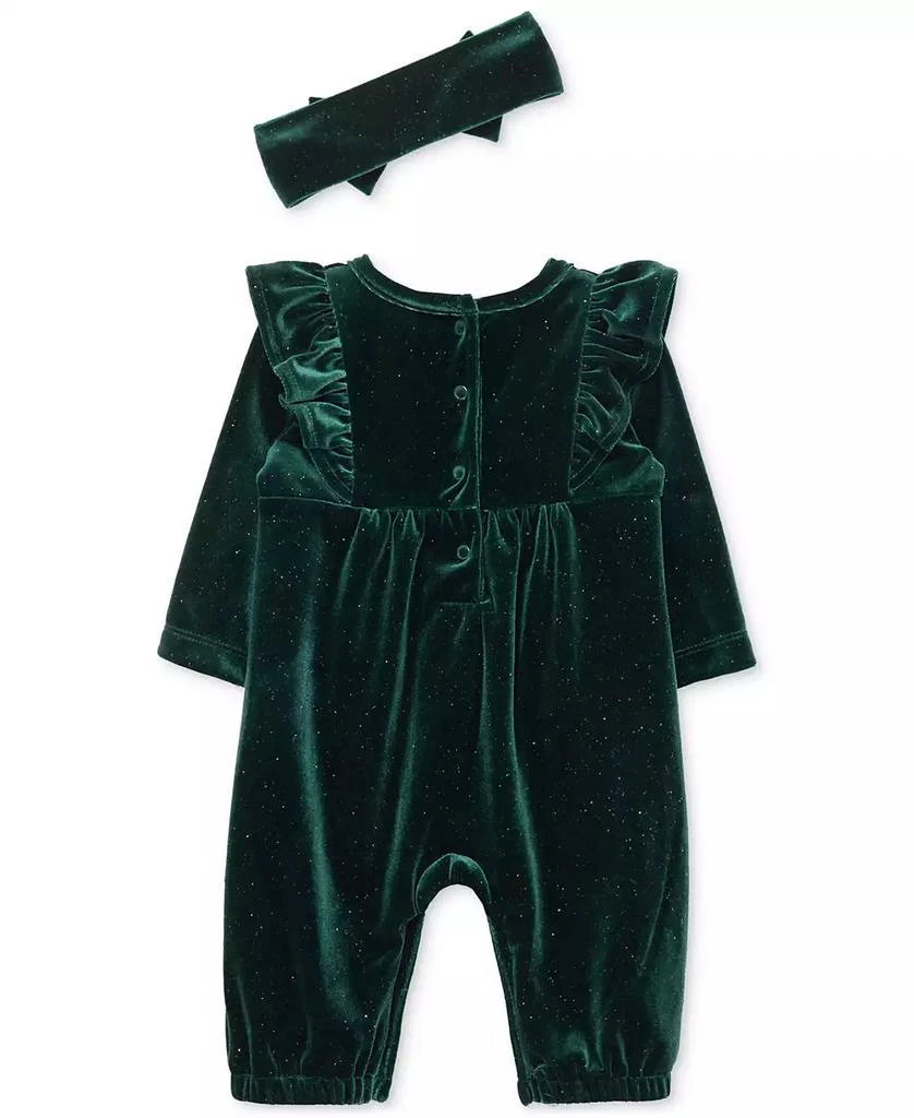 商品Little Me|Baby Girls Sparkle Velour Jumpsuit & Headband Set,价格¥169,第2张图片详细描述