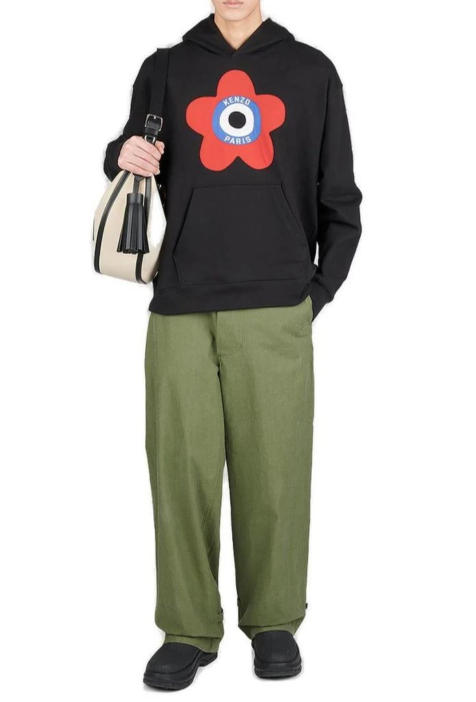 商品Kenzo|Kenzo Target Logo-Embroidered Drop Shoulder Hoodie,价格¥1332,第4张图片详细描述