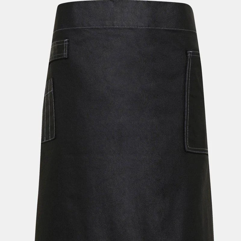 商品Premier|Unisex Adults Division Waxed Look Denim Waist Apron (Black Denim) (One Size) ONE SIZE,价格¥206,第1张图片