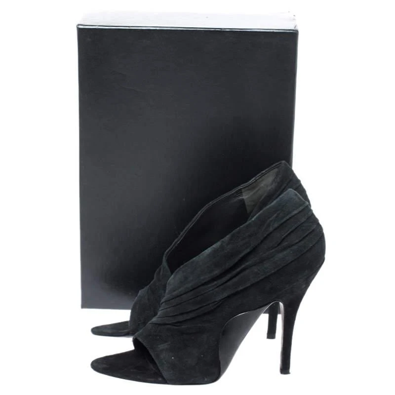 Alexander Wang Black Ruched Suede Maja Open Toe Sandals Size 39 商品