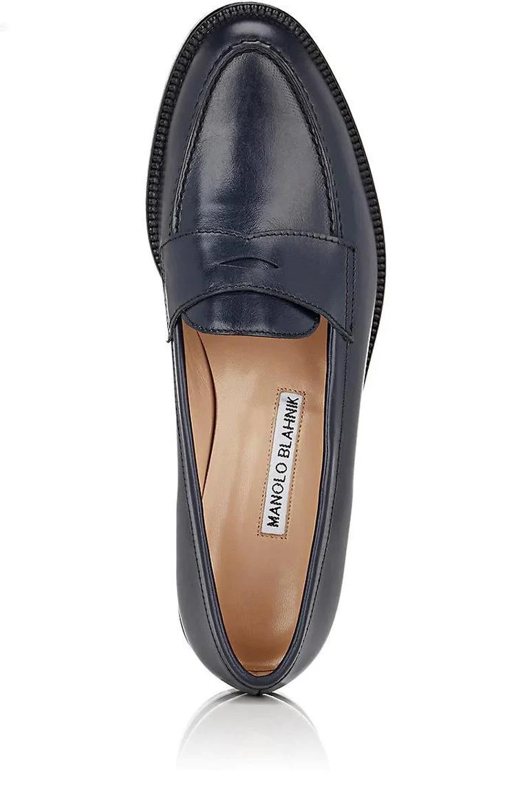 商品Manolo Blahnik|Vazca Leather Penny Loafers,价格¥3339,第4张图片详细描述