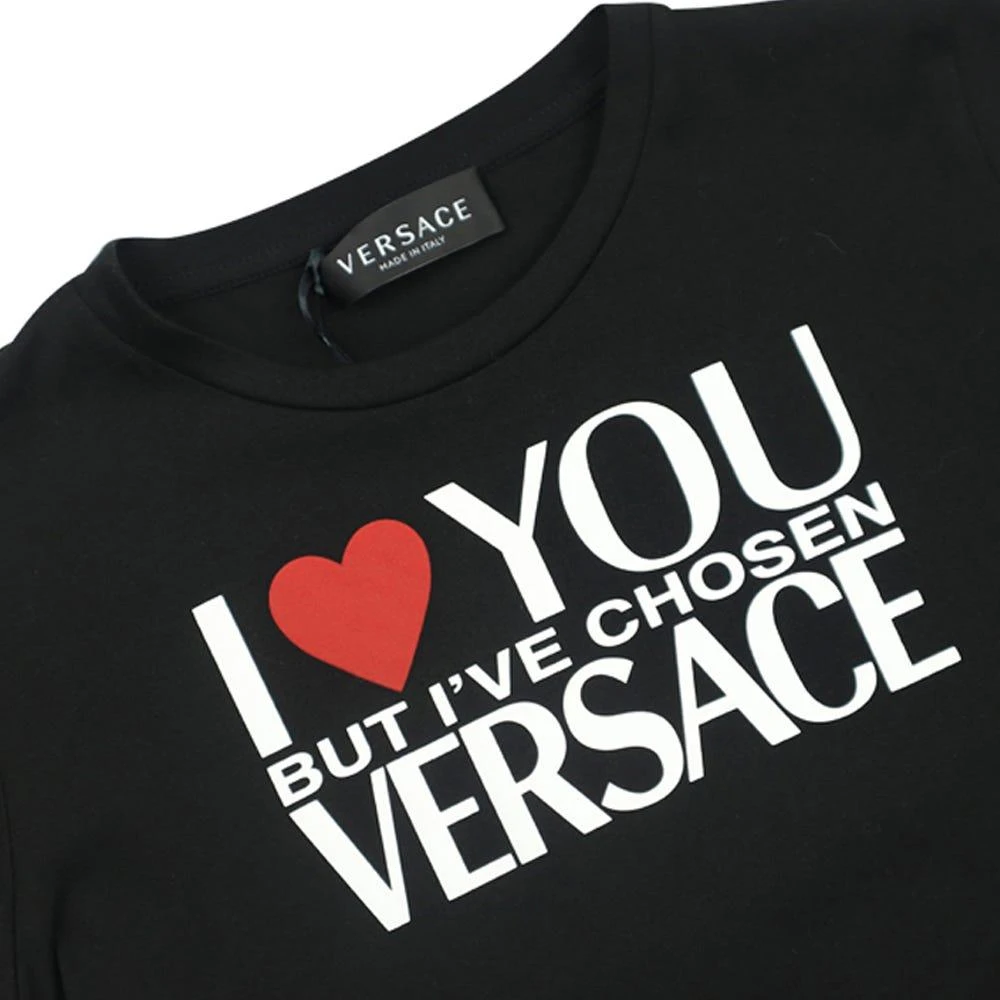 商品Versace|Black Large Logo Short Sleeve T Shirt,价格¥376,第2张图片详细描述