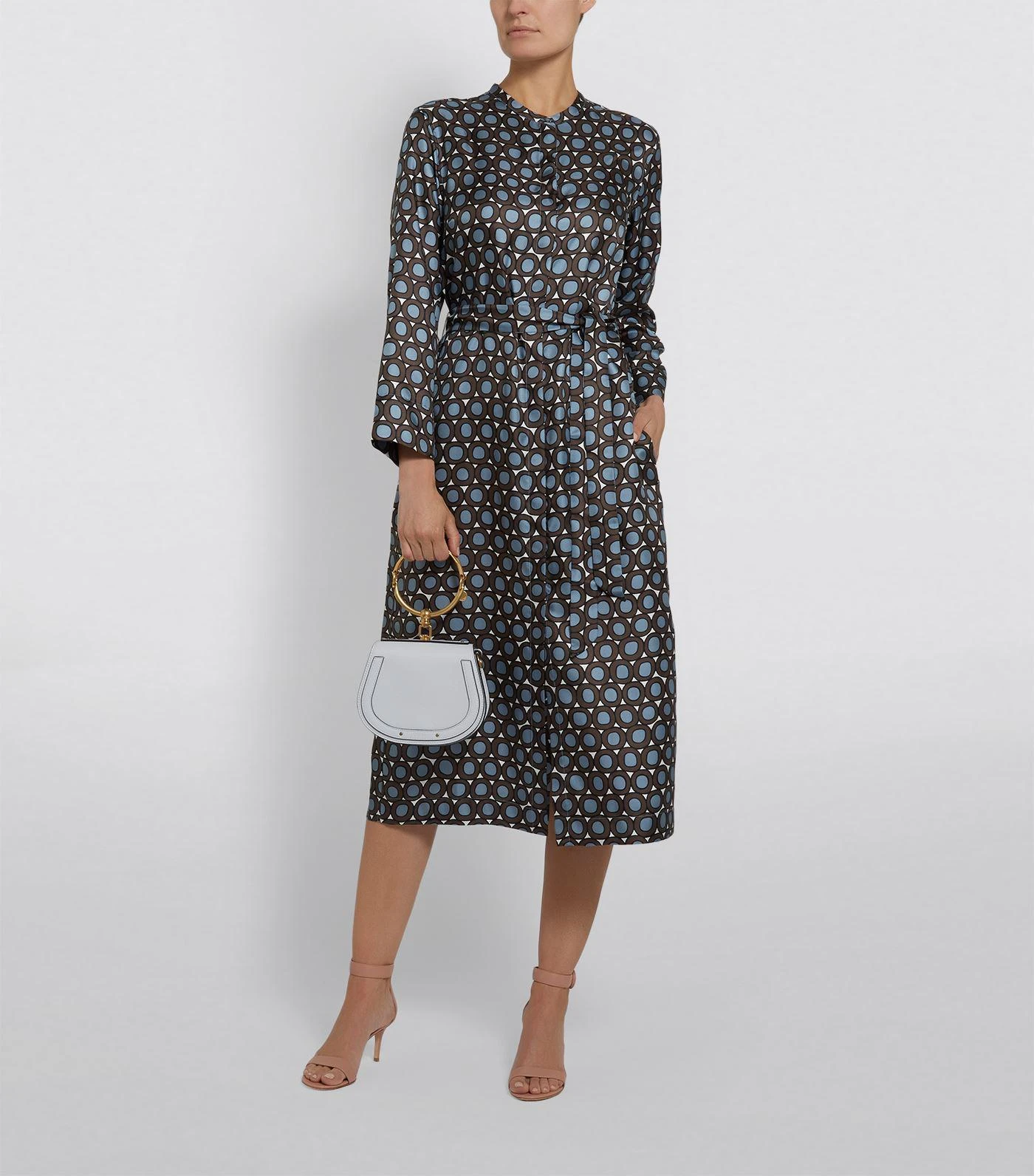 商品Max Mara|Silk Geometric Shirt Dress,价格¥4691,第4张图片详细描述