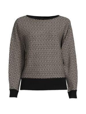 商品Tahari|Geometric Dolman Sleeve Sweater,价格¥298,第5张图片详细描述