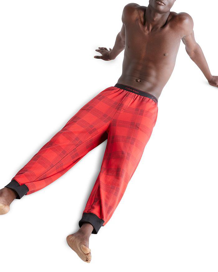 Modern Holiday Textured Plaid Classic Fit Pajama Joggers商品第4张图片规格展示
