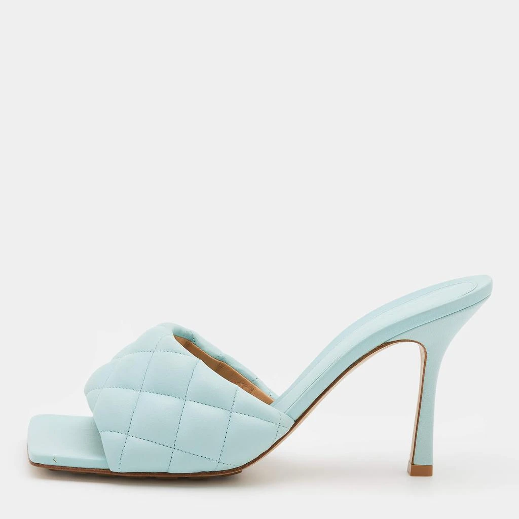 商品[二手商品] Bottega Veneta|Bottega Veneta Light Blue Quilted Leather Lido Slide Sandals Size 40.5,价格¥4470,第1张图片