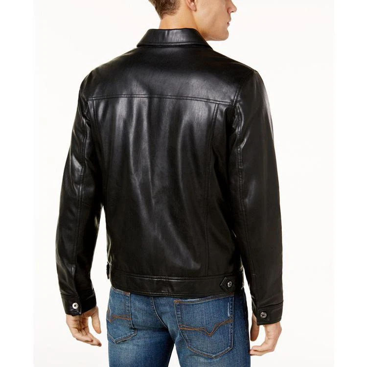 商品GUESS|Men's Benson Faux Leather Trucker Jacket,价格¥676,第2张图片详细描述