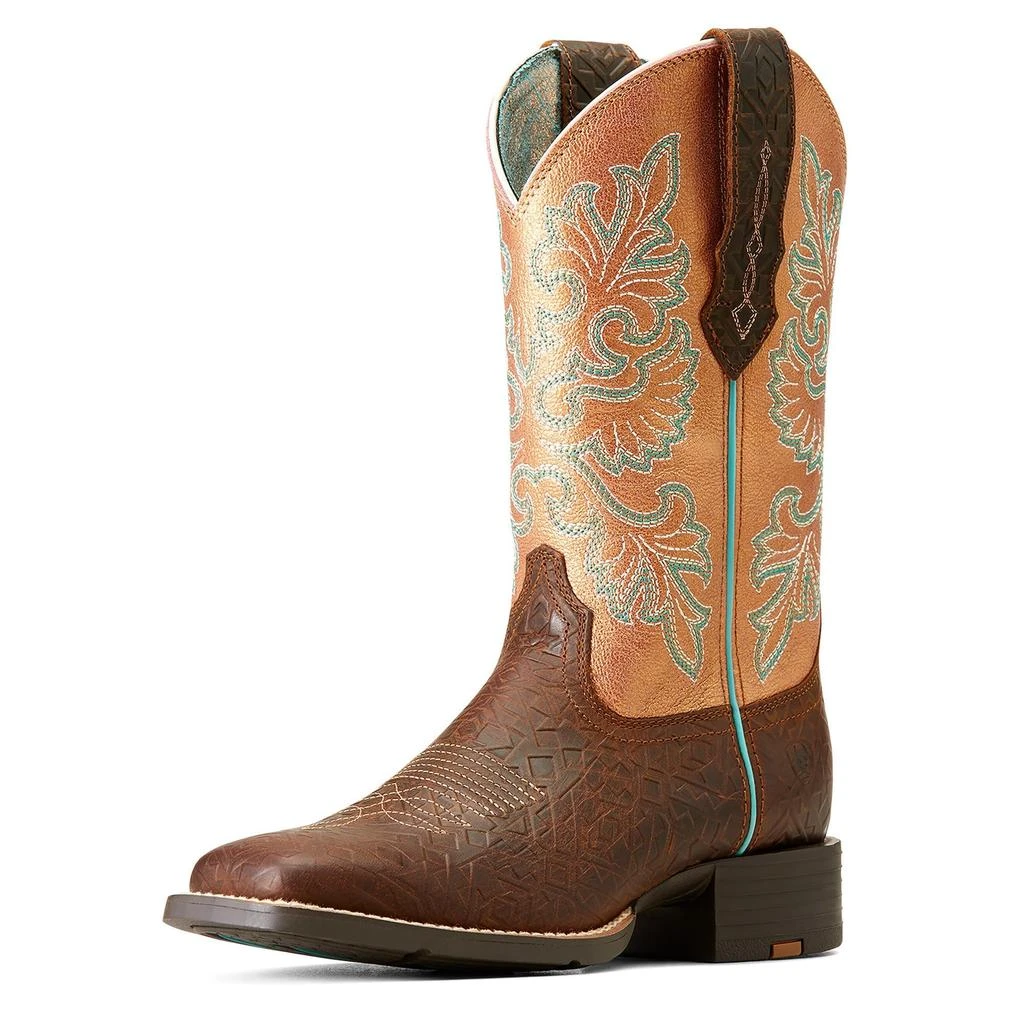 商品Ariat|Round Up Wide Square Toe StretchFit Western Boot,价格¥1522,第1张图片