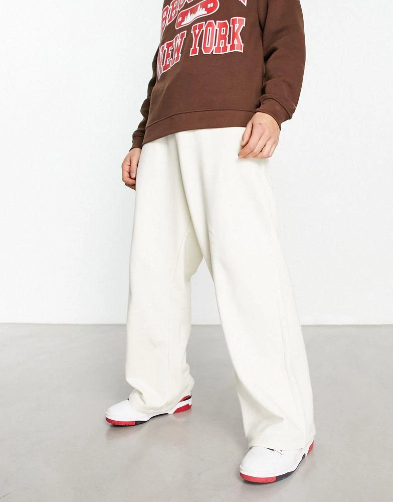 商品ASOS|ASOS DESIGN heavyweight wide leg joggers in off white,价格¥307,第1张图片