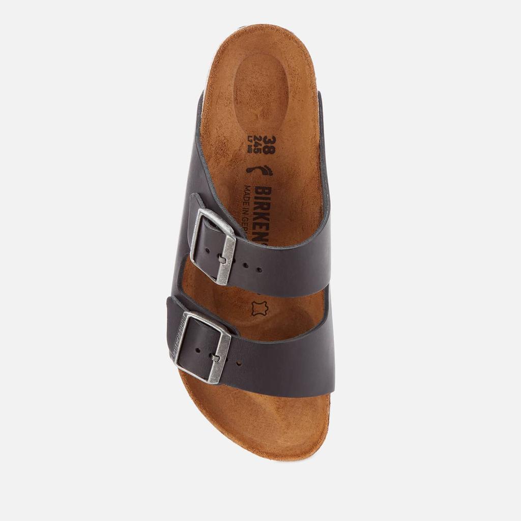 Birkenstock Women's Arizona Slim Fit Oiled Leather Double Strap Sandals - Black商品第3张图片规格展示