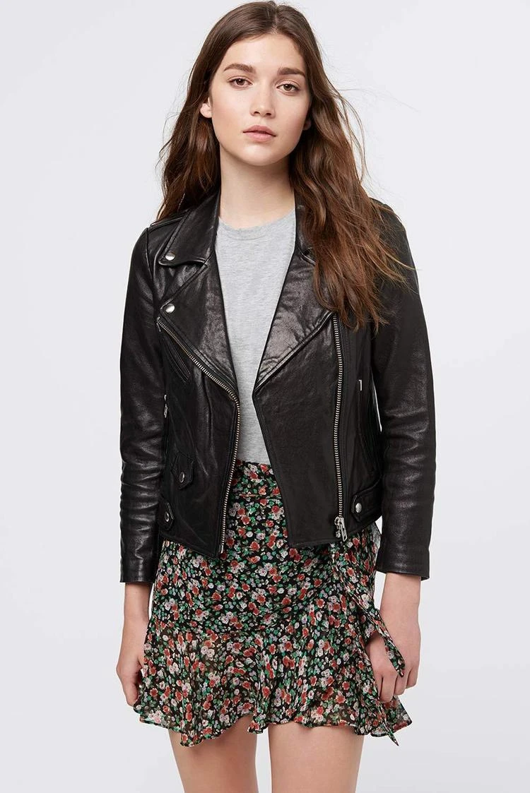 商品Rebecca Minkoff|Love Doves字样Wes机车夹克,价格¥2579,第2张图片详细描述