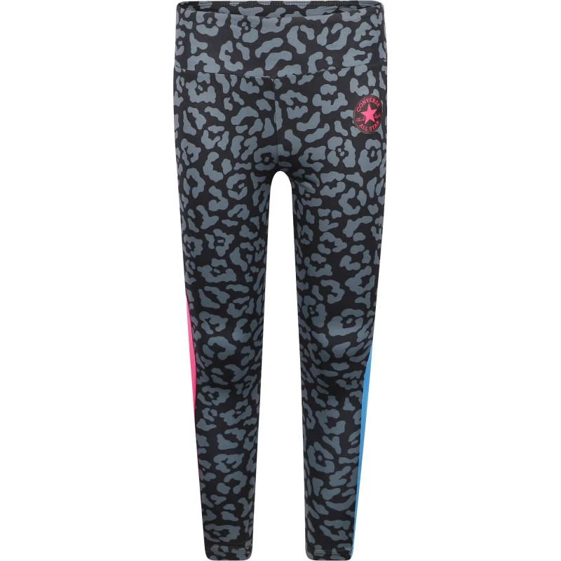 商品Converse|Leopard print logo leggings in grey and black,价格¥432,第1张图片