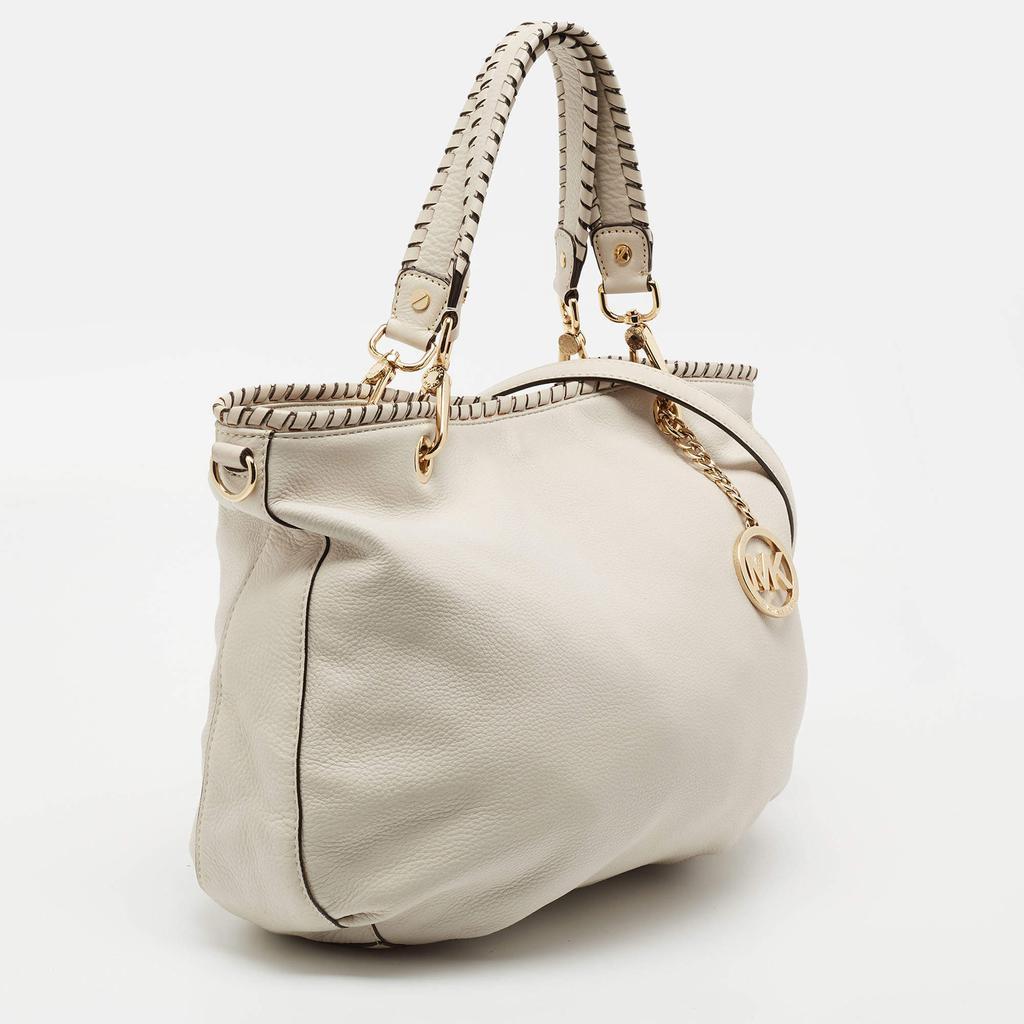 商品[二手商品] Michael Kors|MICHAEL Michael Kors White Leather Whipstitch Detail Bennet Tote,价格¥1598,第5张图片详细描述