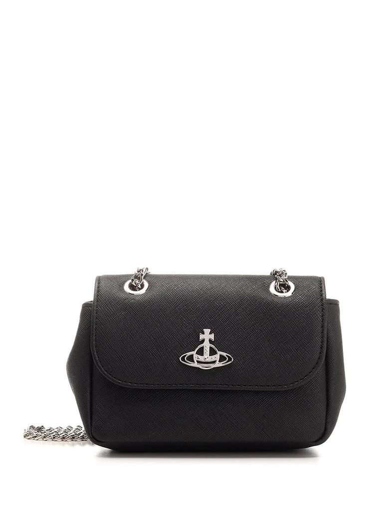 商品Vivienne Westwood|Vivienne Westwood Logo Plaque Small Saffiano Chain Purse,价格¥1295,第1张图片