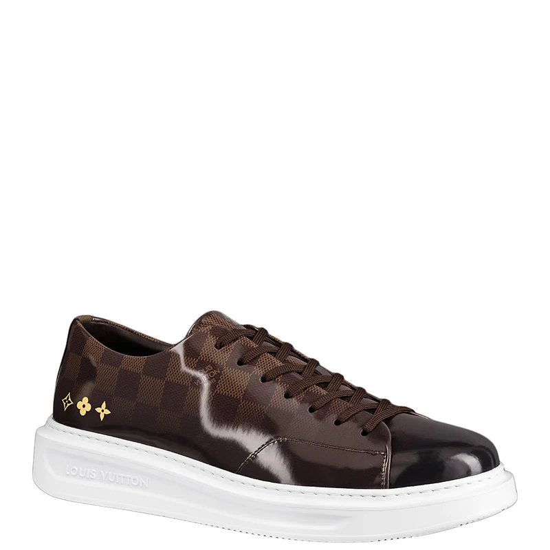 商品Louis Vuitton|预订款1个月LouisVuitton/路易威登22年早春新款BEVERLYHILLS系列男士檀木黑色/棕色小牛皮Damier格纹图案印花运动鞋帆布鞋1A5UF0,价格¥67014,第1张图片