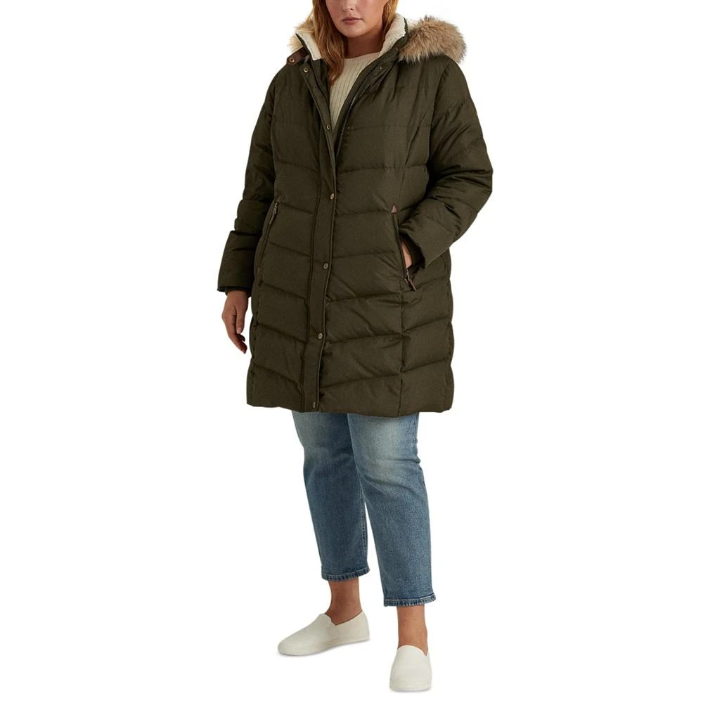 商品Ralph Lauren|Women's Plus Size Faux-Fur-Trim Hooded Puffer Coat,价格¥1485,第1张图片