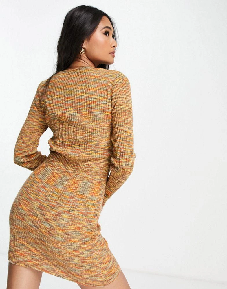 商品ASOS|ASOS DESIGN mini knitted dress with cut out detail in space dye,价格¥136,第4张图片详细描述