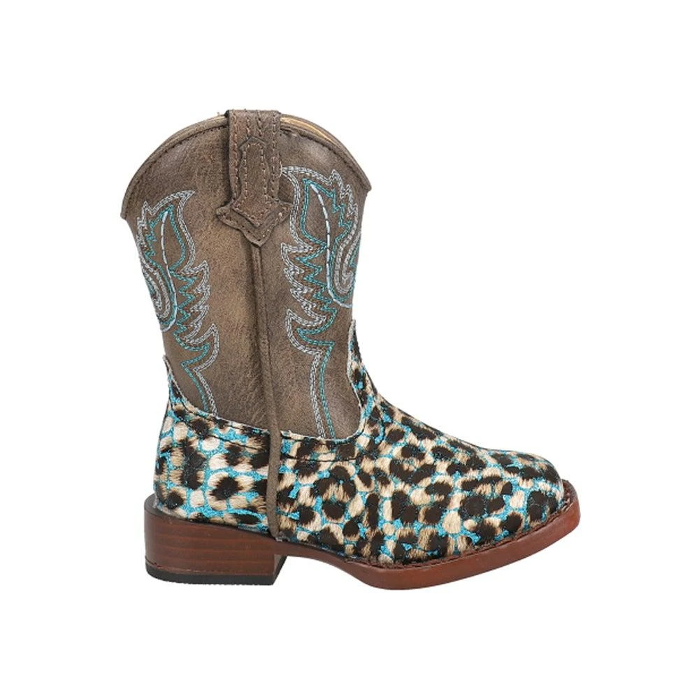 商品Roper|Leopard Round Toe Cowboy Boots (Toddler),价格¥464,第1张图片