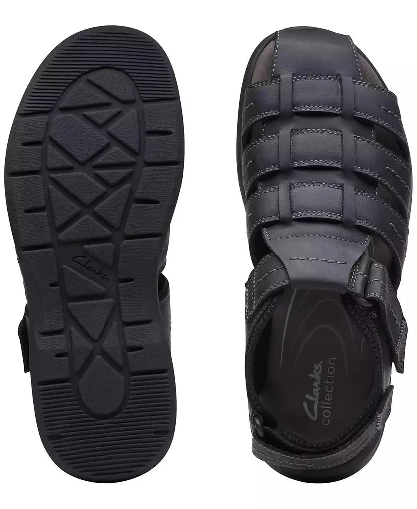 商品Clarks|Men's Walkford Fish Tumbled Leather Sandals,价格¥456,第4张图片详细描述