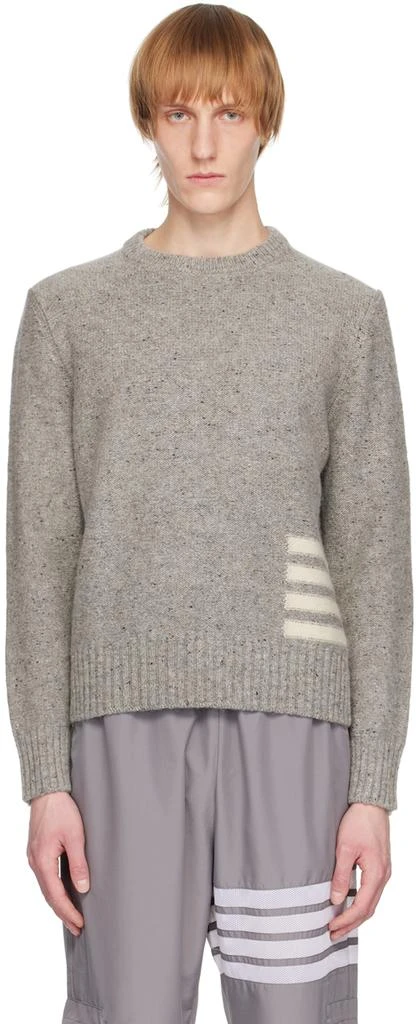 商品Thom Browne|Gray 4-Bar Sweater,价格¥3294,第1张图片