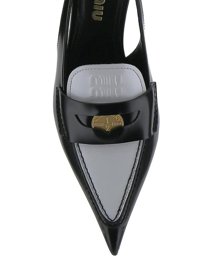 商品Miu Miu|Black Slingback Loafers,价格¥6502,第4张图片详细描述