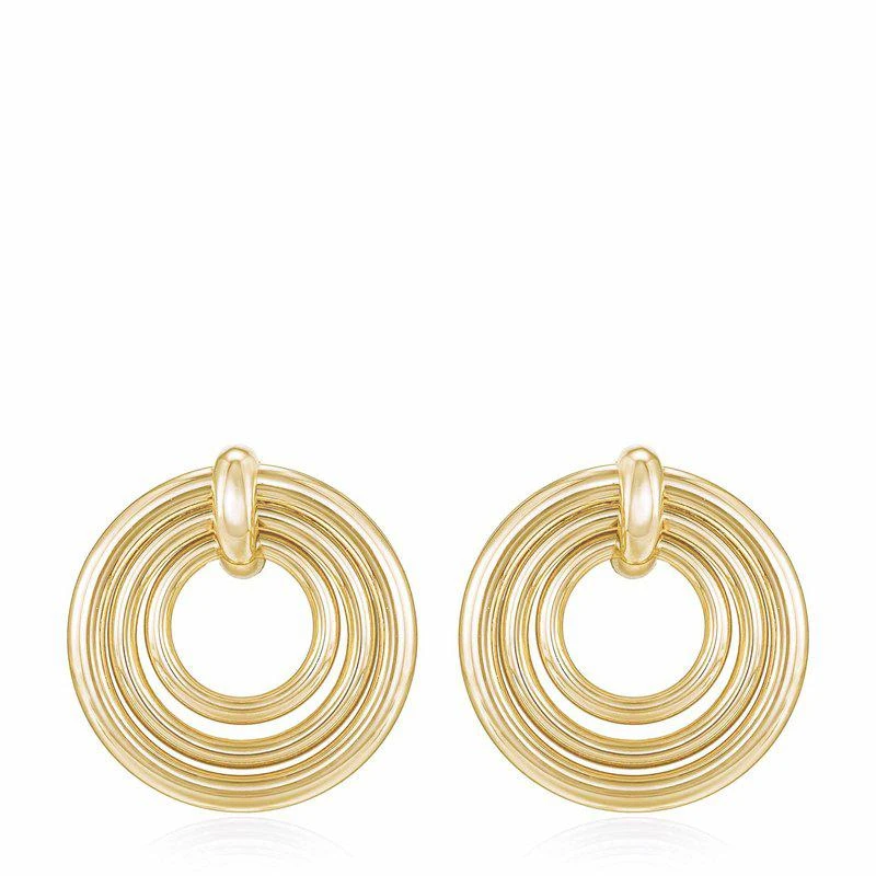 商品Ettika Jewelry|Layered Multi-Ring 18K Gold Plated Earrings,价格¥416,第1张图片