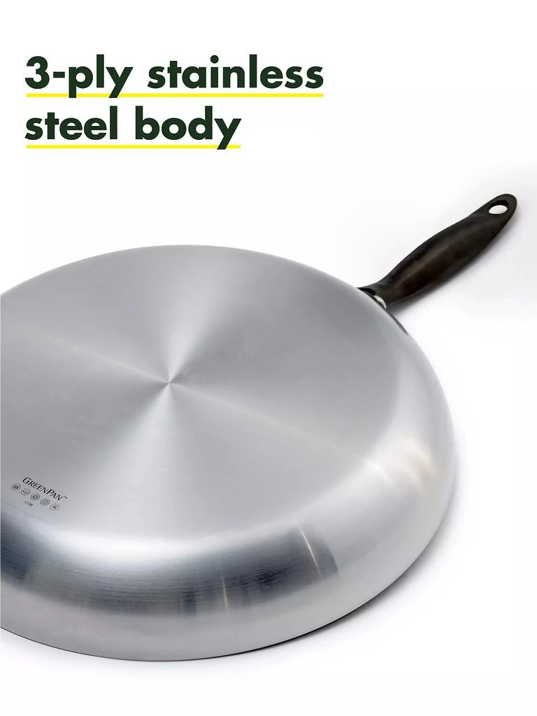 商品Greenpan|Venice Noir 12-Inch Stainless Steel &amp; Ceramic Fry Pan,价格¥1048,第4张图片详细描述