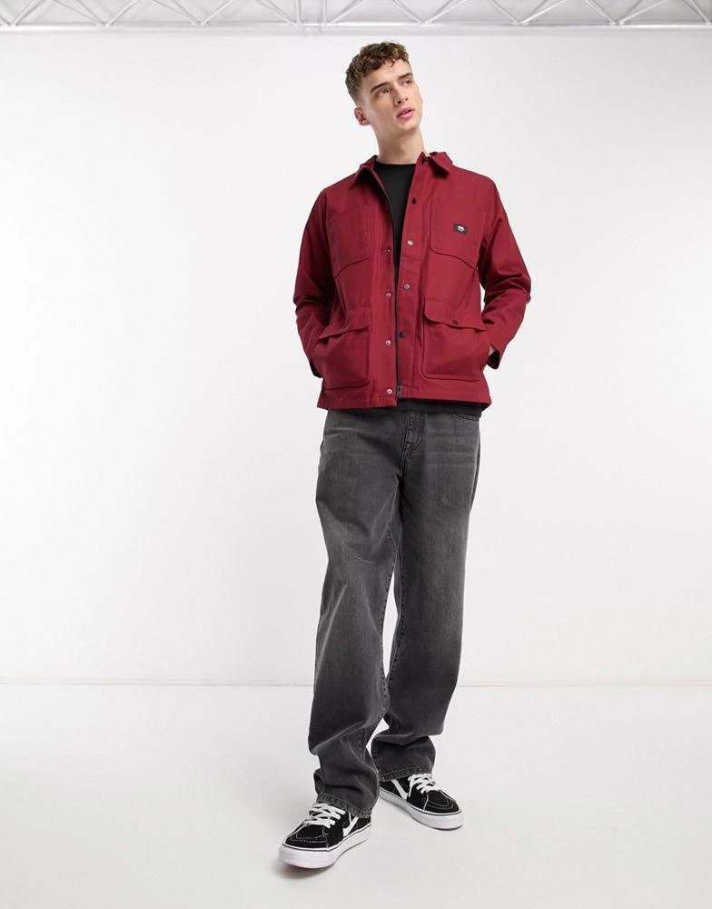 商品Vans|Vans drill chore lined jacket in burgundy,价格¥700,第3张图片详细描述