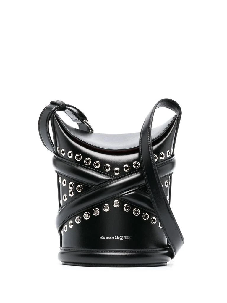 商品Alexander McQueen|ALEXANDER MCQUEEN - The Curve Leather Bucket Bag,价格¥16526,第1张图片