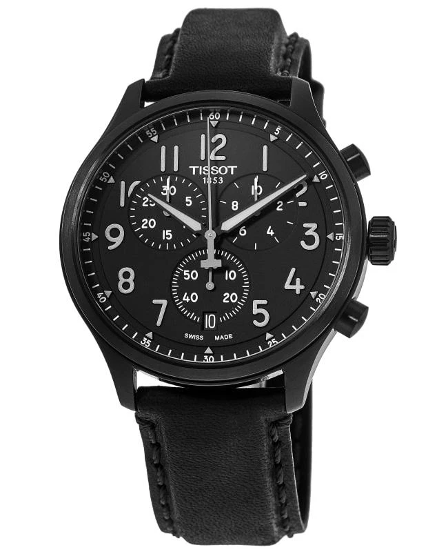 商品Tissot|Tissot Chrono XL Vintage Black Dial Leather Strap Men's Watch T116.617.36.052.00,价格¥2264,第1张图片