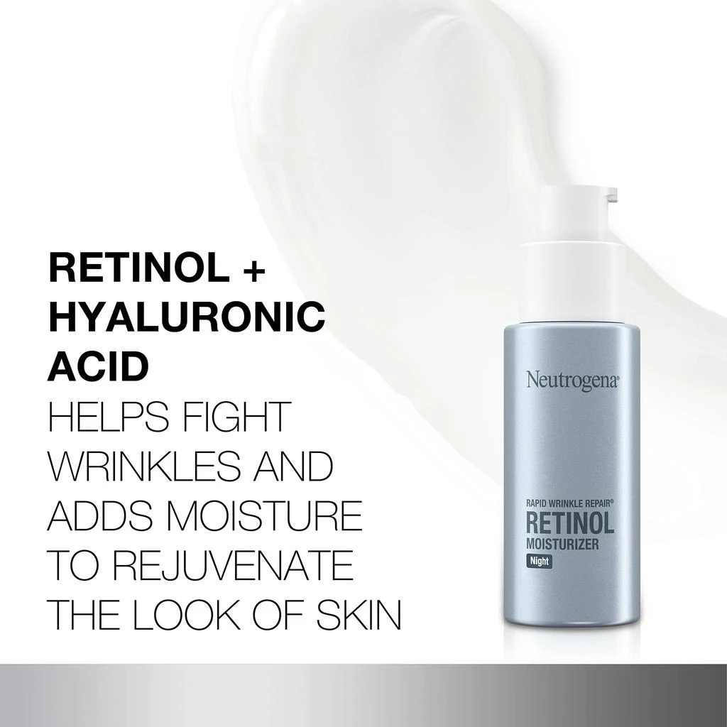 商品Neutrogena|Neutrogena Rapid Wrinkle Repair Retinol Night Face Moisturizer, Daily Anti-Aging Face Cream with Retinol & Hyaluronic Acid to Fight Fine Lines & Wrinkles, 1 fl. oz,价格¥120-¥247,第3张图片详细描述