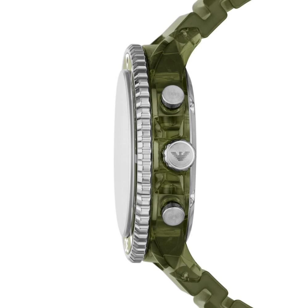 商品Emporio Armani|Men's Chronograph Olive Polyurethane Strap Watch 44mm,价格¥2210,第2张图片详细描述