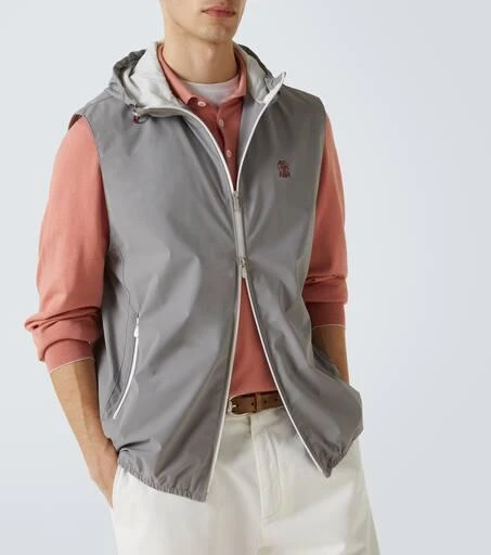 商品Brunello Cucinelli|Logo连帽拉链背心,价格¥21962,第5张图片详细描述