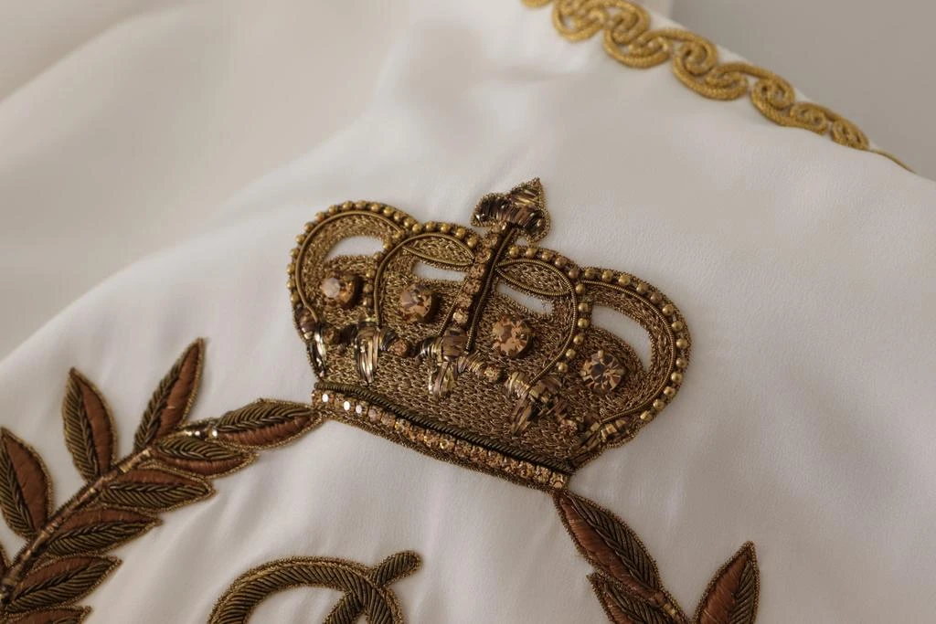 商品Dolce & Gabbana|Elegant Silk Blouse with gold Crown Women's Embroidery,价格¥8835,第5张图片详细描述