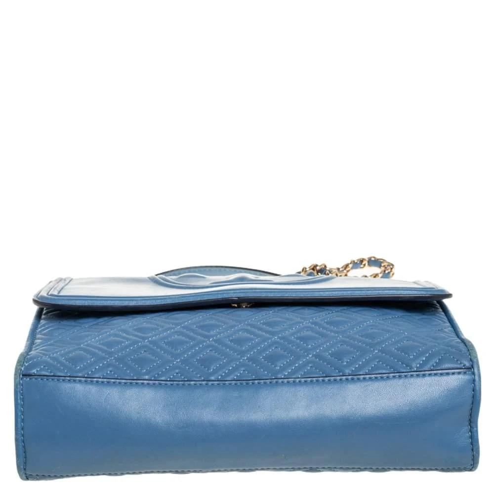 Tory Burch Blue Leather Fleming Shoulder Bag 商品