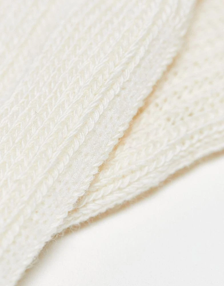 商品ASOS|ASOS DESIGN 2 pack wide rib socks in off white with stripes,价格¥99,第4张图片详细描述