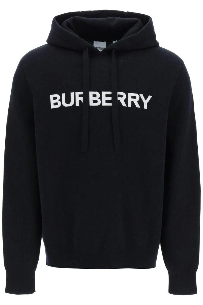 商品Burberry|Burberry hooded pullover with lettering logo jacquard,价格¥6208,第1张图片