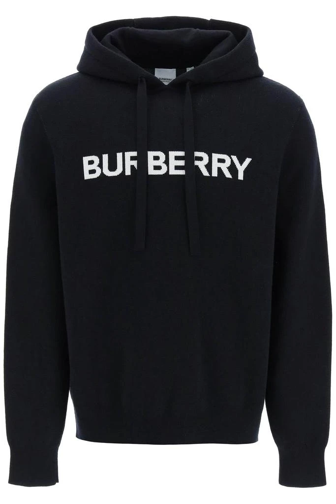 商品Burberry|Burberry hooded pullover with lettering logo jacquard,价格¥6312,第1张图片