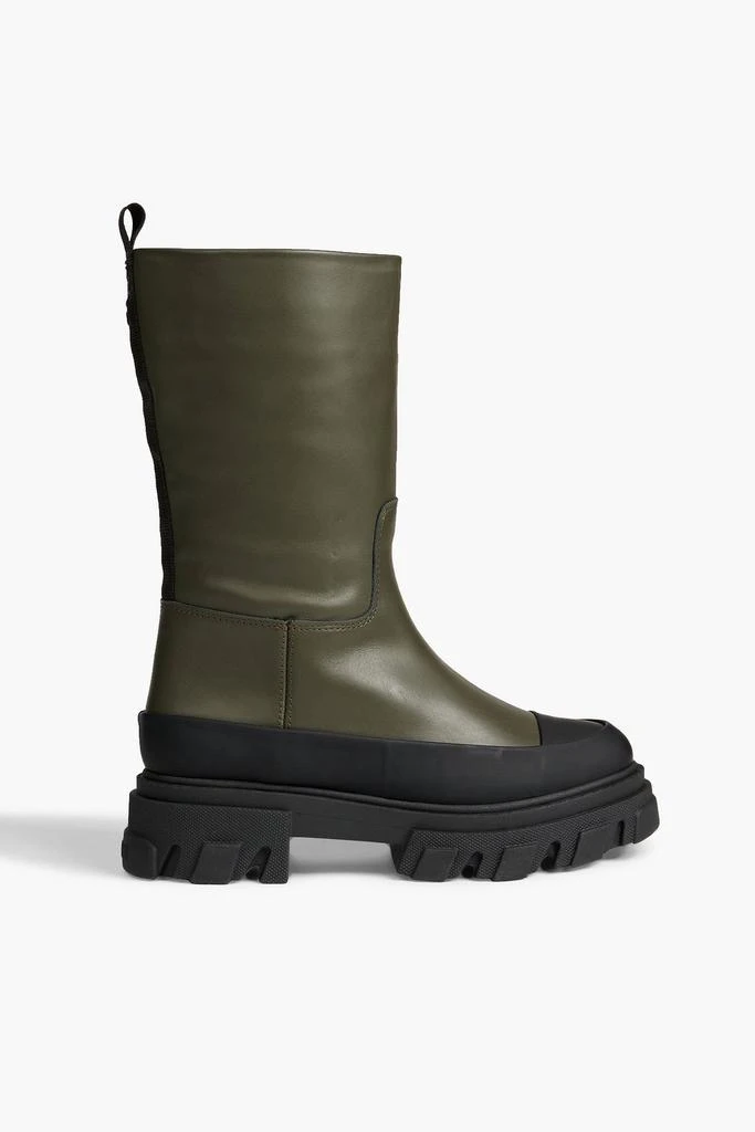商品Ganni|Tubular rubber-trimmed leather boots,价格¥1580,第1张图片