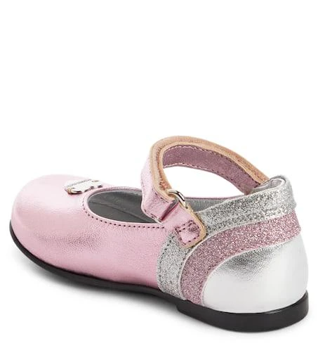 商品MONNALISA|婴幼儿 — 金属感皮革芭蕾舞平底鞋,价格¥1673,第2张图片详细描述