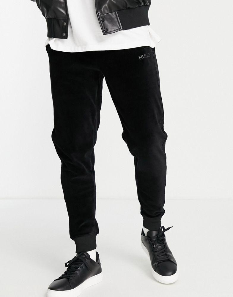 Hugo Dechi Velour track joggers in black商品第3张图片规格展示