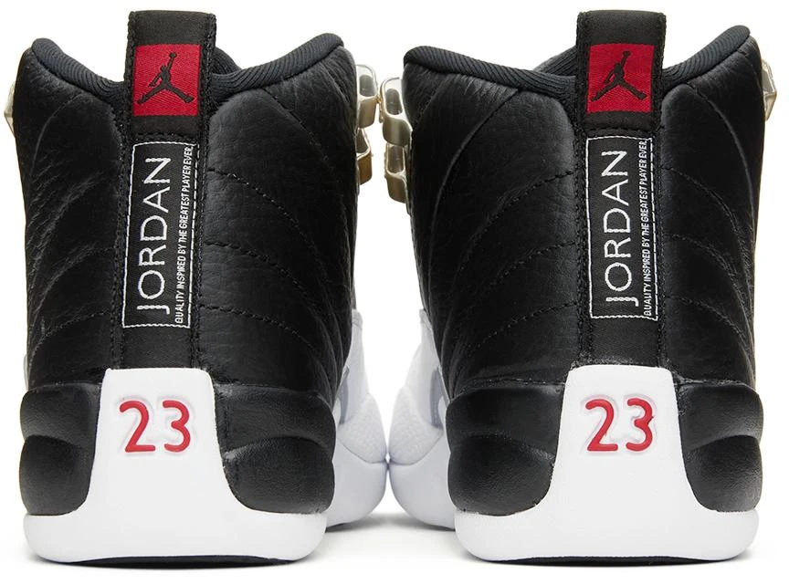 商品Jordan|Kids Black & White Air Jordan 12 Retro Big Kids Sneakers,价格¥981,第2张图片详细描述
