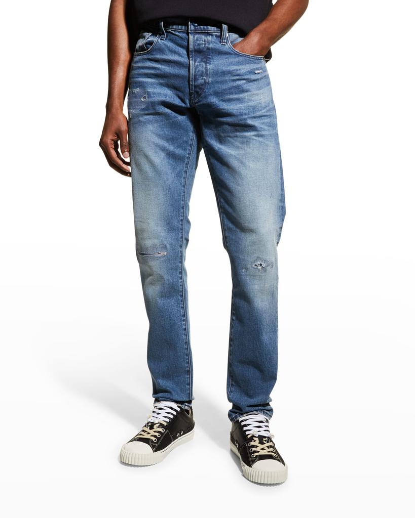 Men's 3301 Distressed Slim-Fit Jeans商品第3张图片规格展示