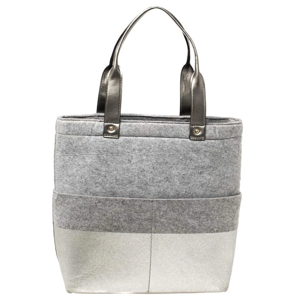 商品[二手商品] Kate Spade|Kate Spade Grey Frosted Wool and Leather Quinn Tote,价格¥1516,第4张图片详细描述
