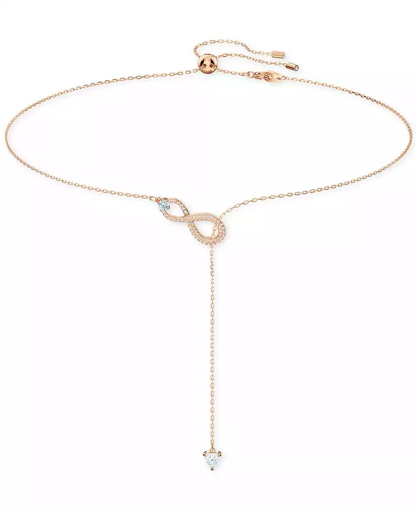 商品Swarovski|Rose Gold-Tone Infinity Symbol & Crystal Lariat Necklace, 19" + 2" extender,价格¥1225,第1张图片