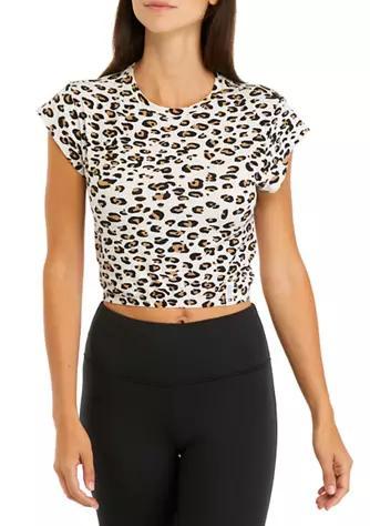 商品Tommy Hilfiger|Melon Combo Leopard Print Cropped T-Shirt,价格¥73,第1张图片