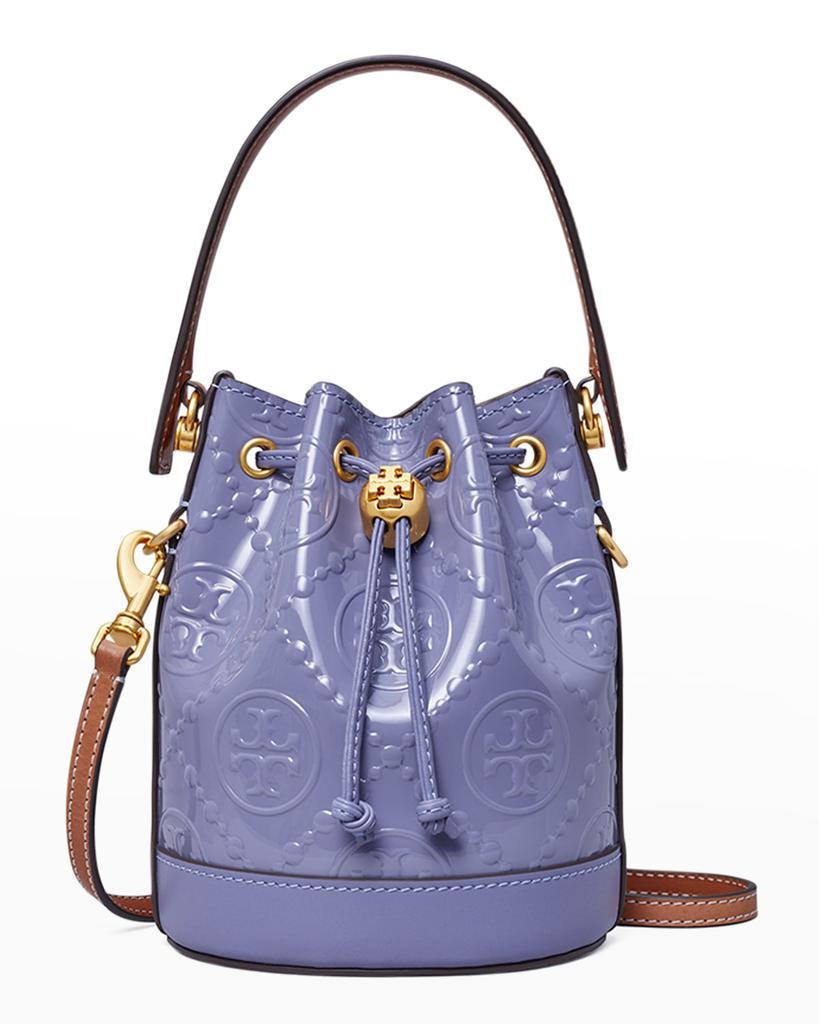 商品Tory Burch|Mini T Monogram Patent Embossed Bucket Bag,价格¥3513,第1张图片