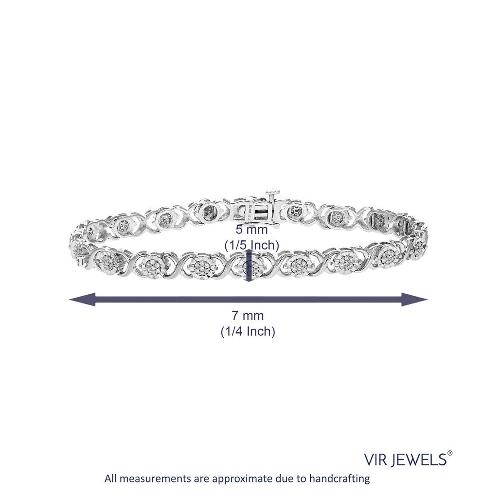 商品Vir Jewels|1/2 cttw Round Lab Grown Diamond Tennis Bracelet .925 Sterling Silver Prong Set,价格¥1986,第4张图片详细描述