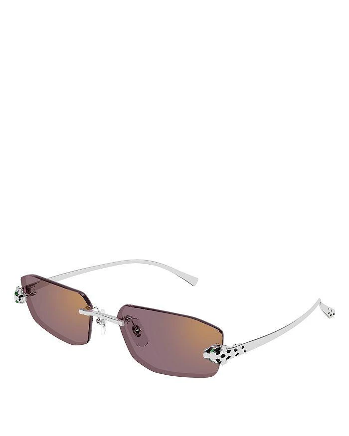 商品Cartier|Panthere Classic 24 Carat Gold Plated Rimless Geometrical Sunglasses, 56mm,价格¥11247,第1张图片