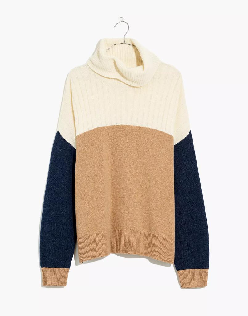 商品Madewell|Hickory Turtleneck Sweater in Colorblock,价格¥298,第7张图片详细描述